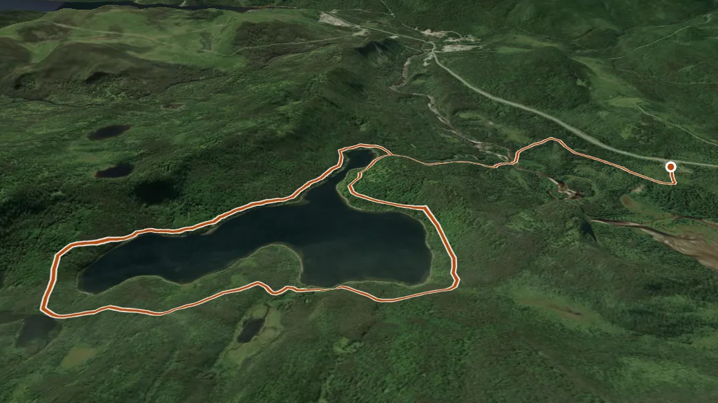3-D terrain view of Stuckless Pont Trail (no. 12)
