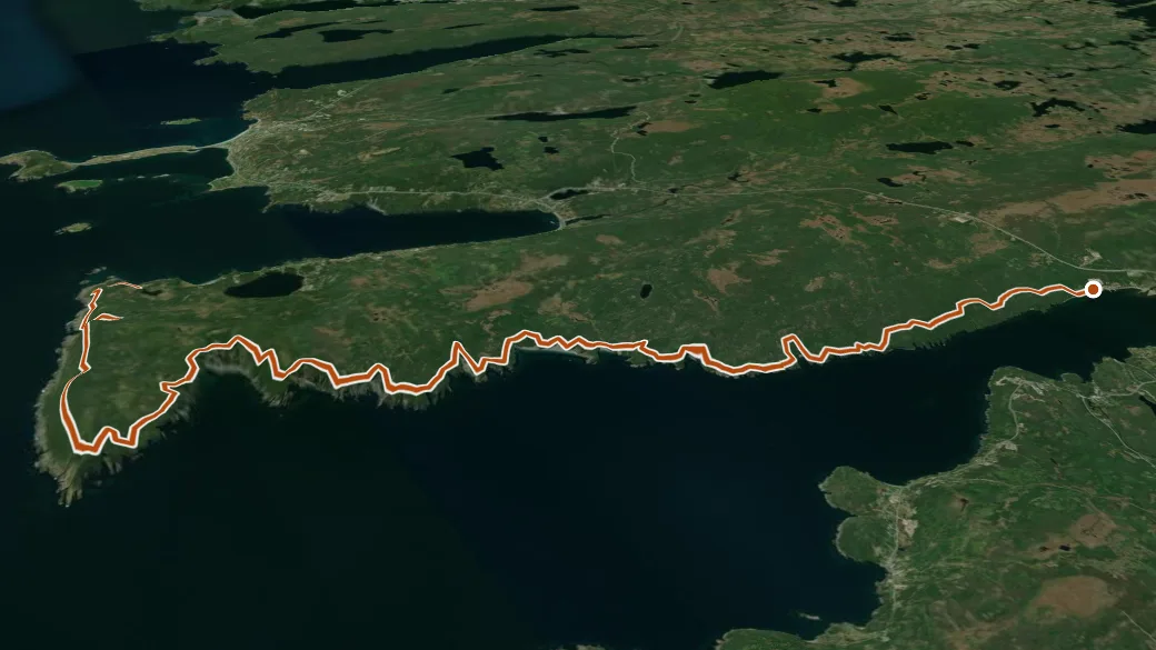 3-D terrain view of Cape Broyle Head Path