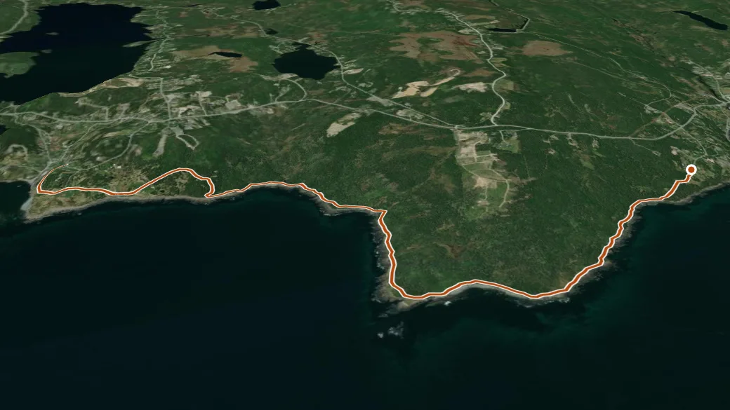 3-D terrain view of Tinkers Point Path