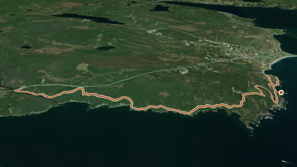 3-D terrain view of Sounding Hills Path
