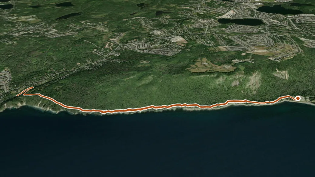 3-D terrain view of Topsail Beach Miner's Trail