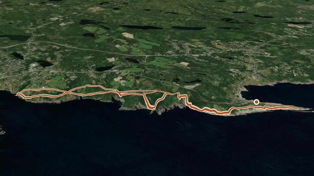 3-D terrain view of Father Troy Path