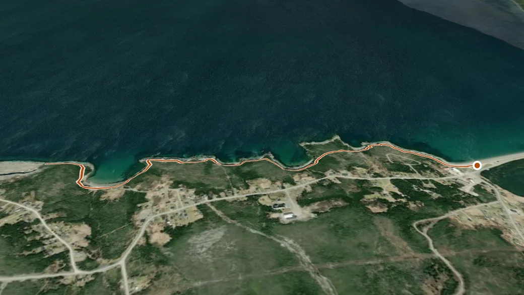 3-D terrain view of The Gravels Trail