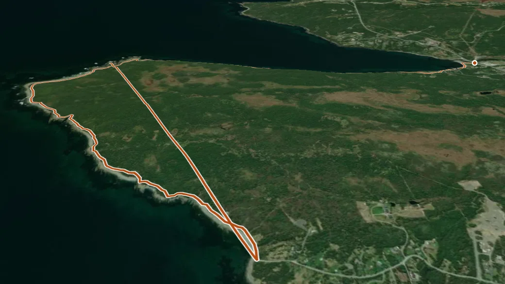 3-D terrain view of Beaches Path