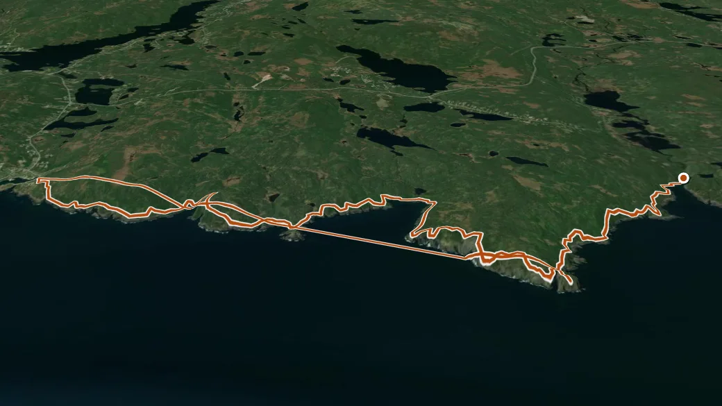 3-D terrain view of Flamber Head Path