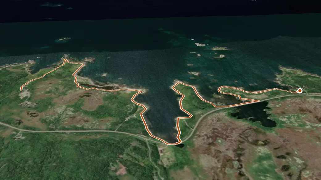 3-D terrain view of Shoreline Trail