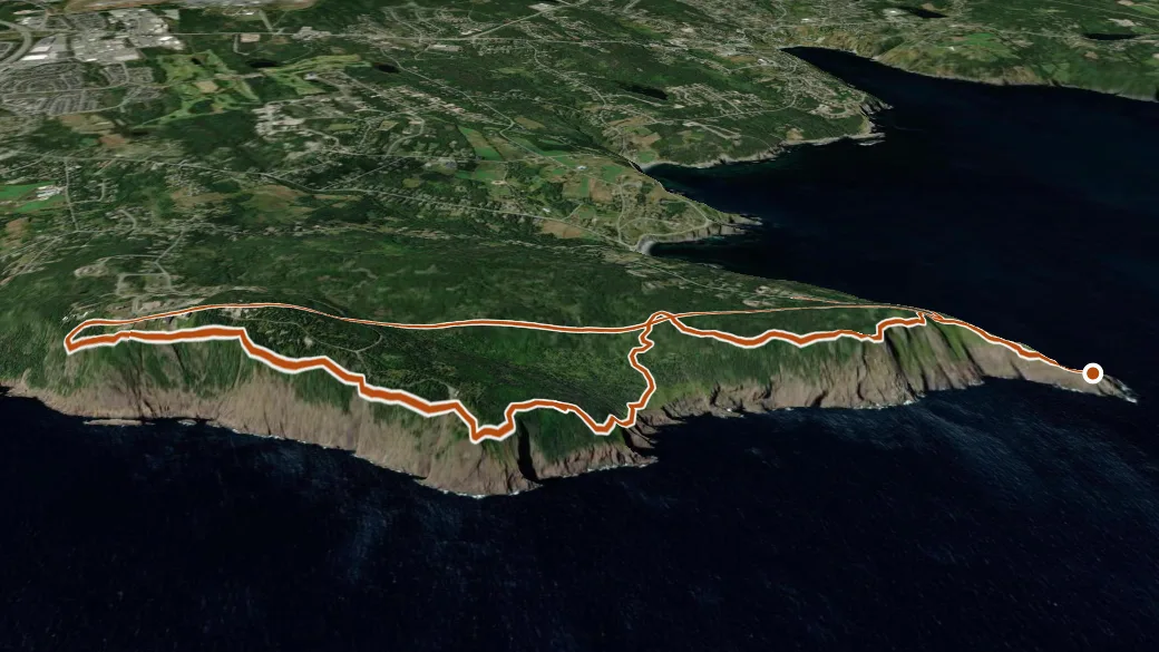 3-D terrain view of Cobbler's Path