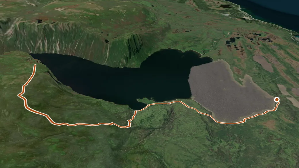 3-D terrain view of Snug Harbour to North Rim