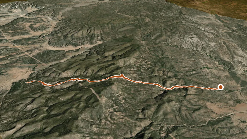 3-D terrain view of Mail Trail