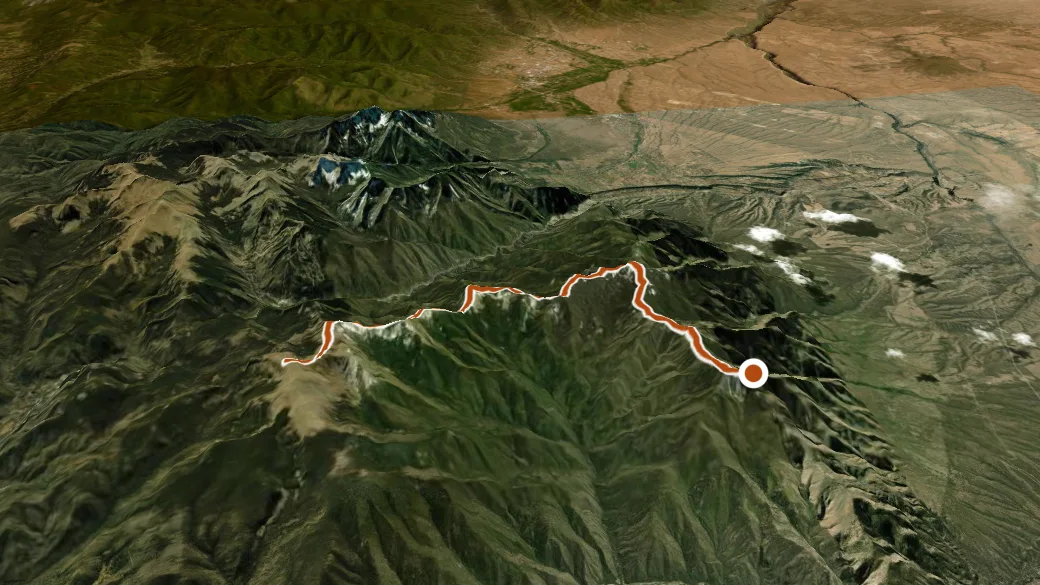 3-D terrain view of Lobo Peak