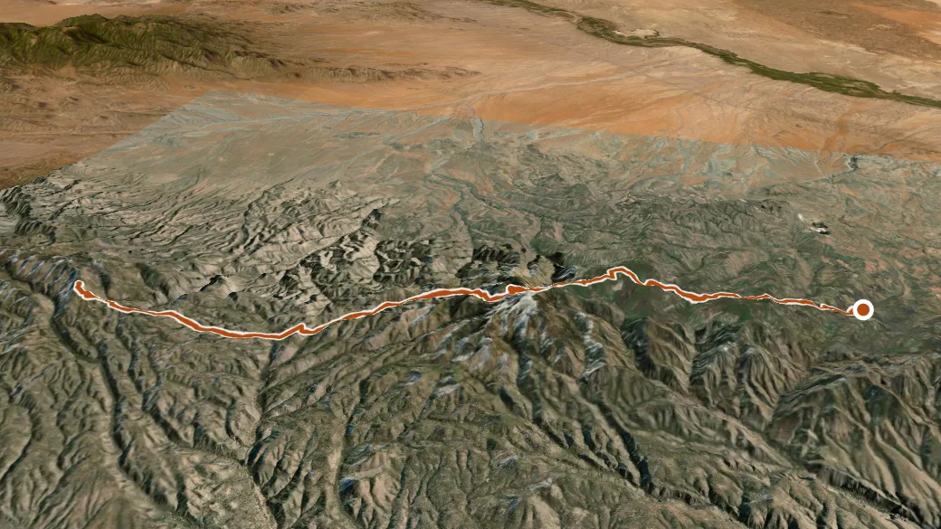 3-D terrain view of Apache Kid