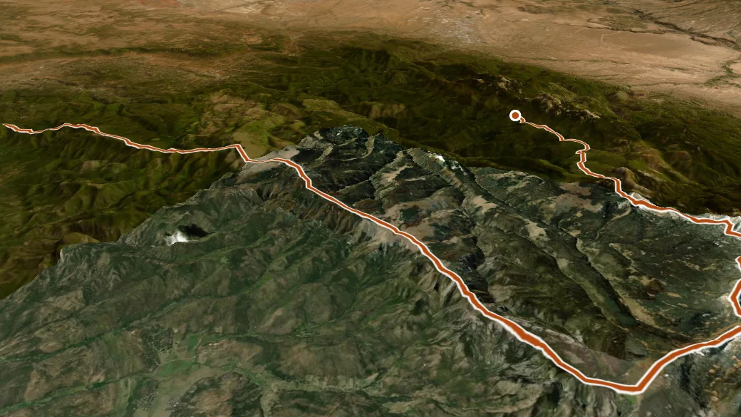3-D terrain view of Sky Line