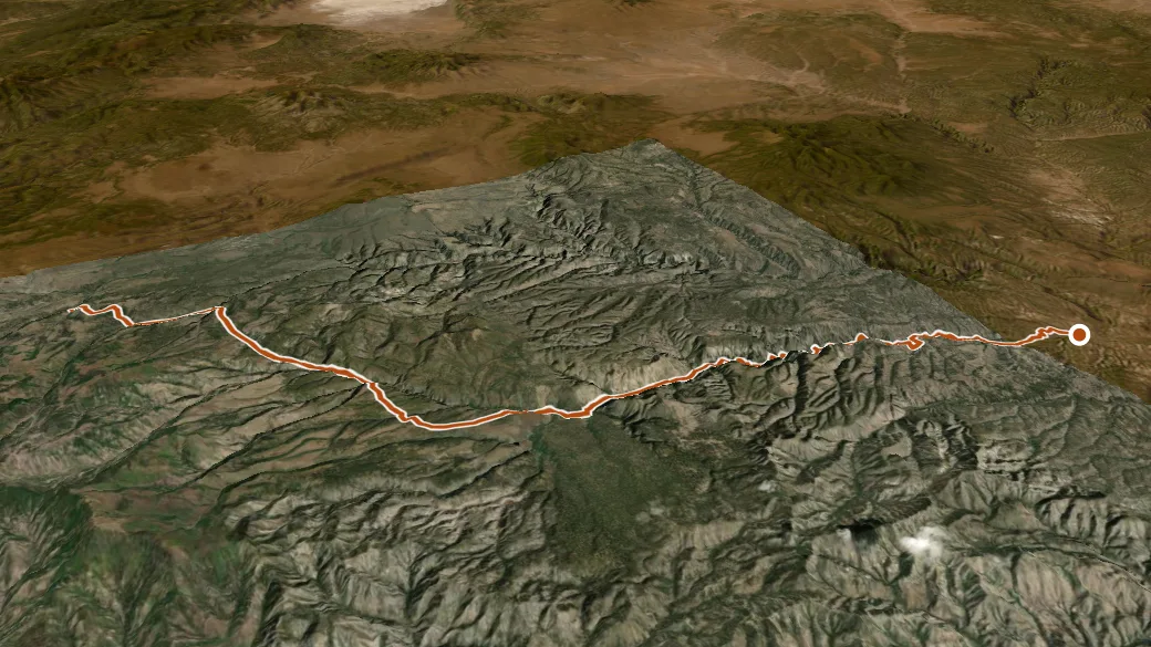 3-D terrain view of West Fork