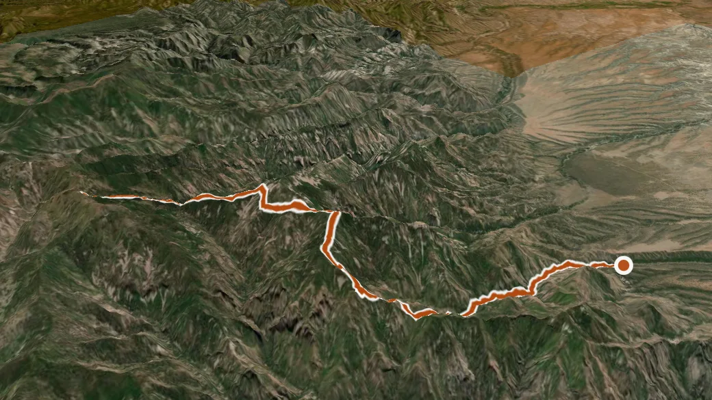 3-D terrain view of Little Dry