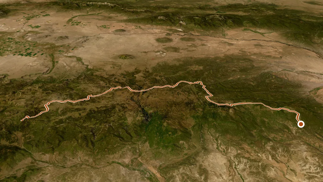 3-D terrain view of Continental Divide Trail