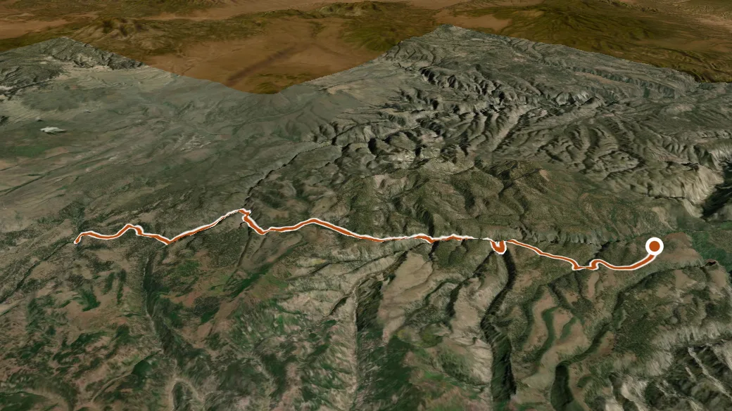 3-D terrain view of West Fork Trail #151