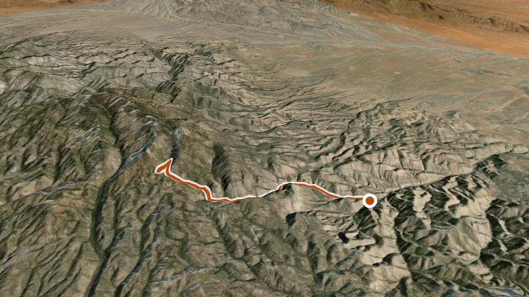 3-D terrain view of East Red