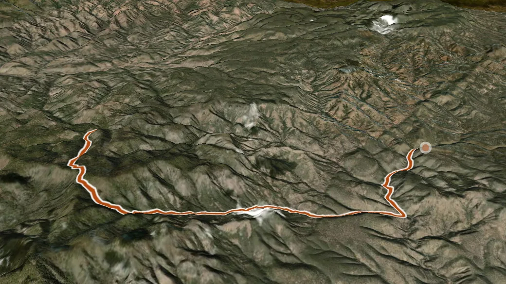 3-D terrain view of Franz Spring Trail #43