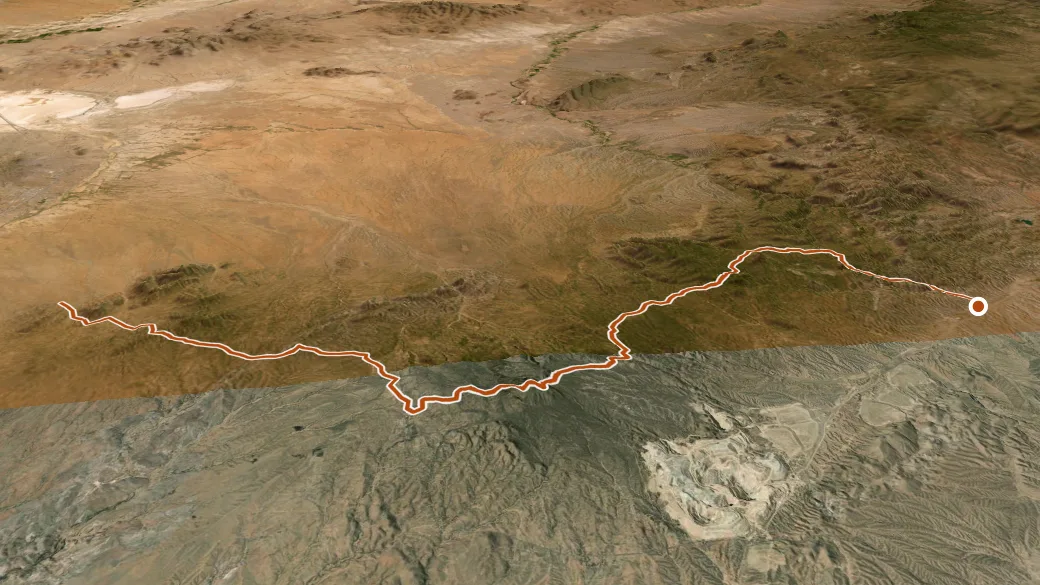3-D terrain view of Continental Divide