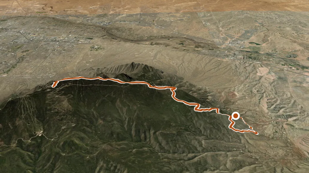 3-D terrain view of Crest
