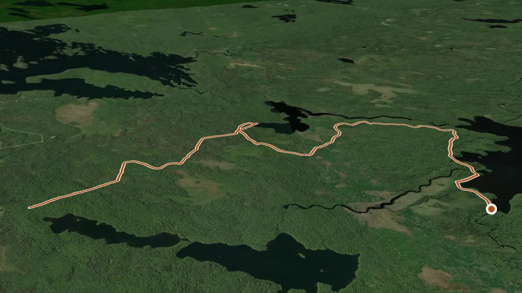 3-D terrain view of Channel Lake Loop