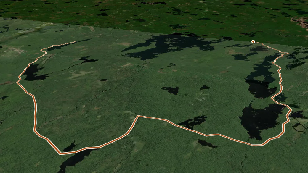 3-D terrain view of Liberty Lake Loop
