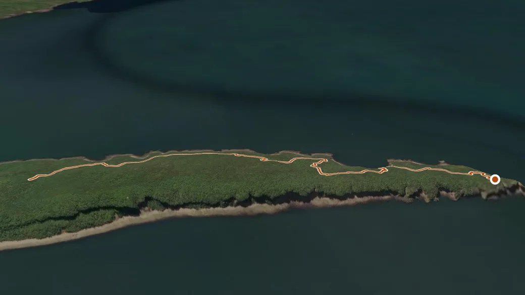 3-D terrain view of Scots Bay Trail