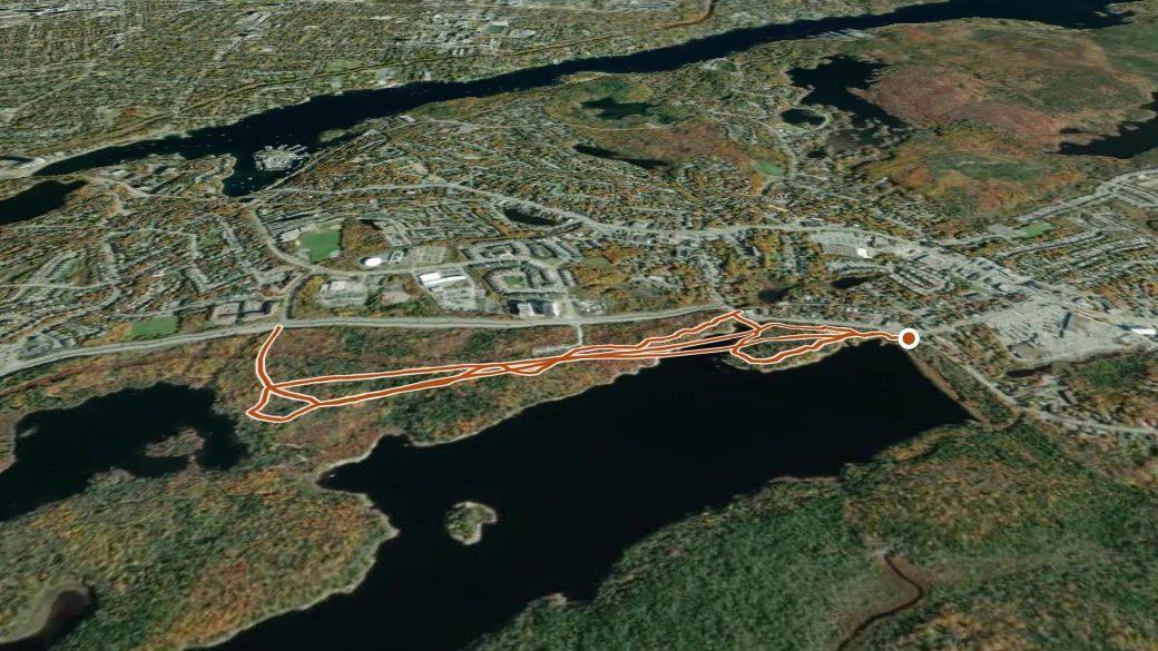 3-D terrain view of Lakeview Trail