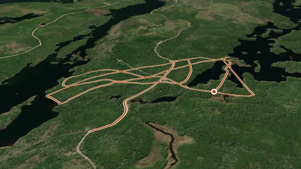 3-D terrain view of Old Annapolis Road Hiking Trail