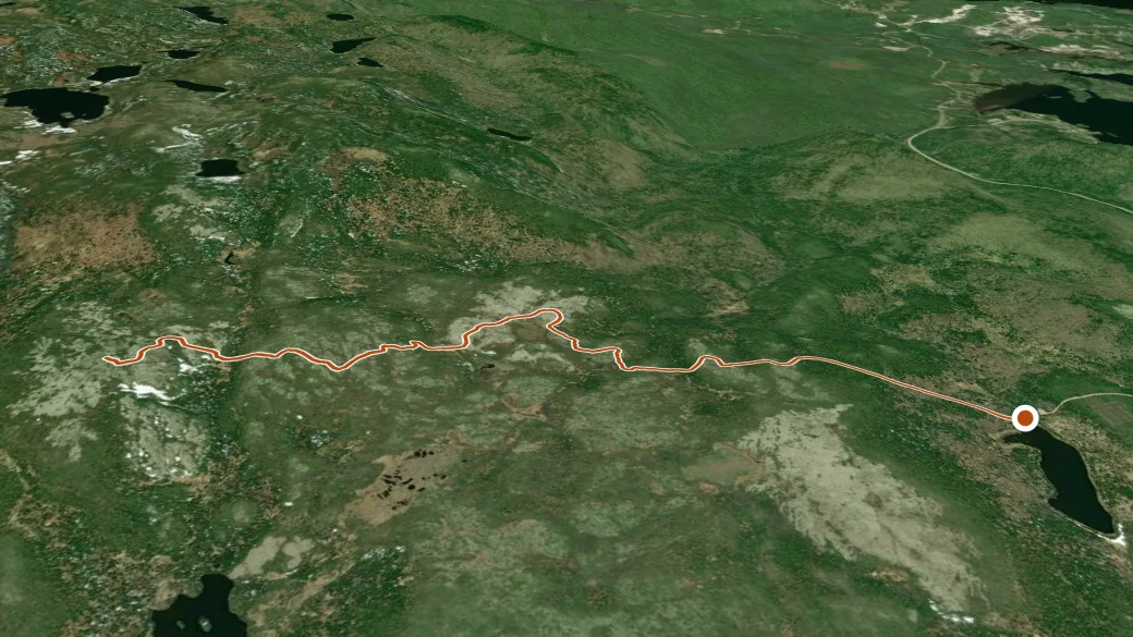 3-D terrain view of Mica Hill Trail
