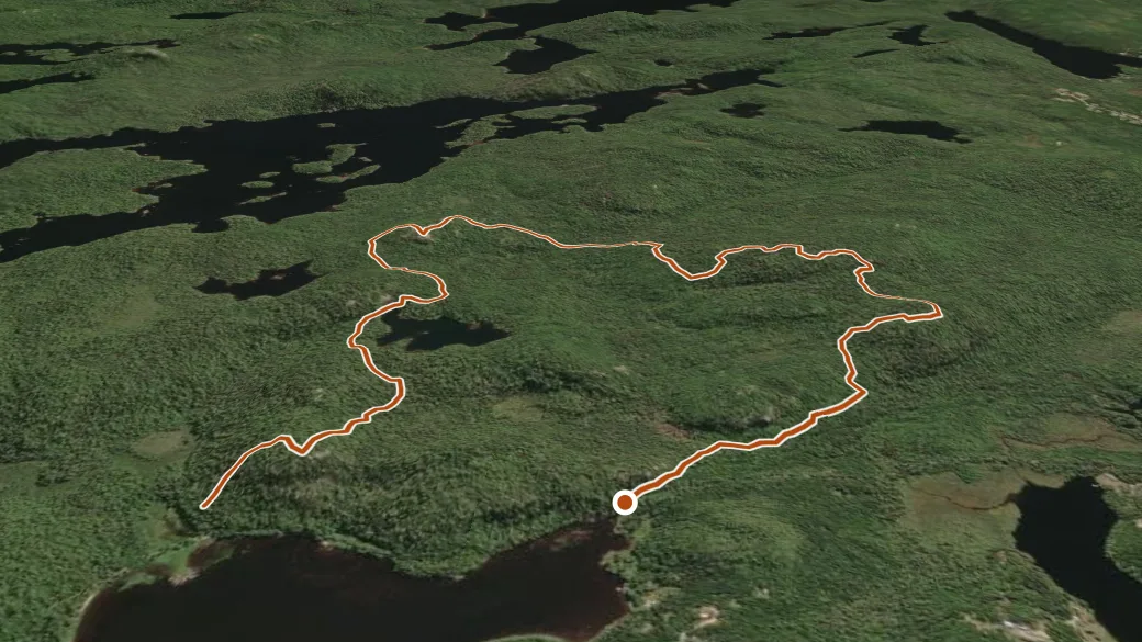 3-D terrain view of Admiral Lake Trail