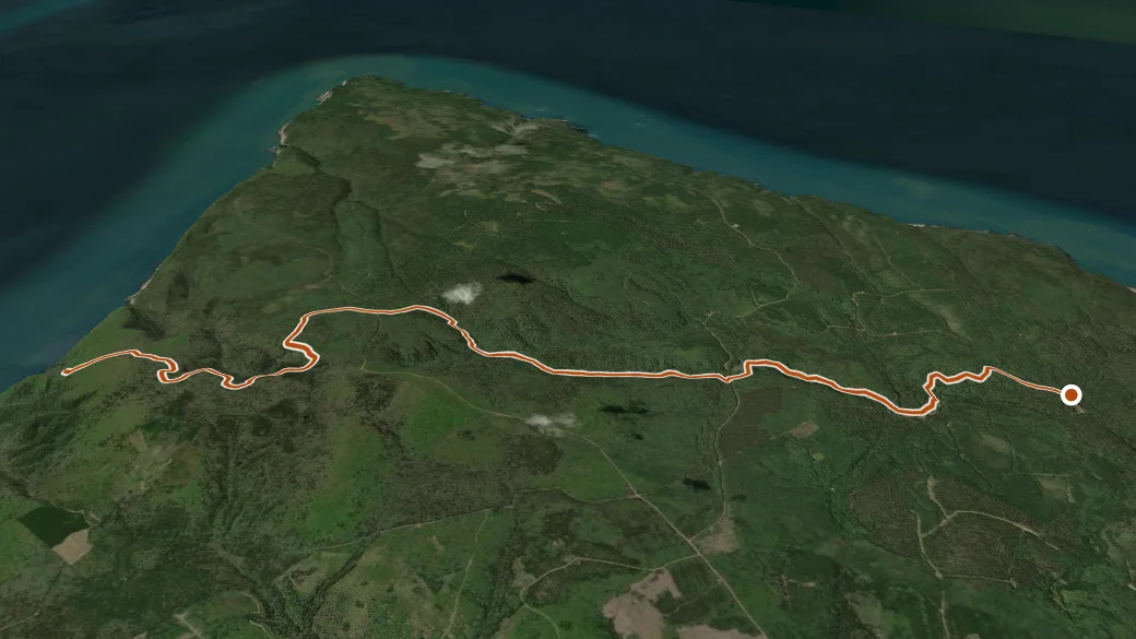 3-D terrain view of Eatonville Trail