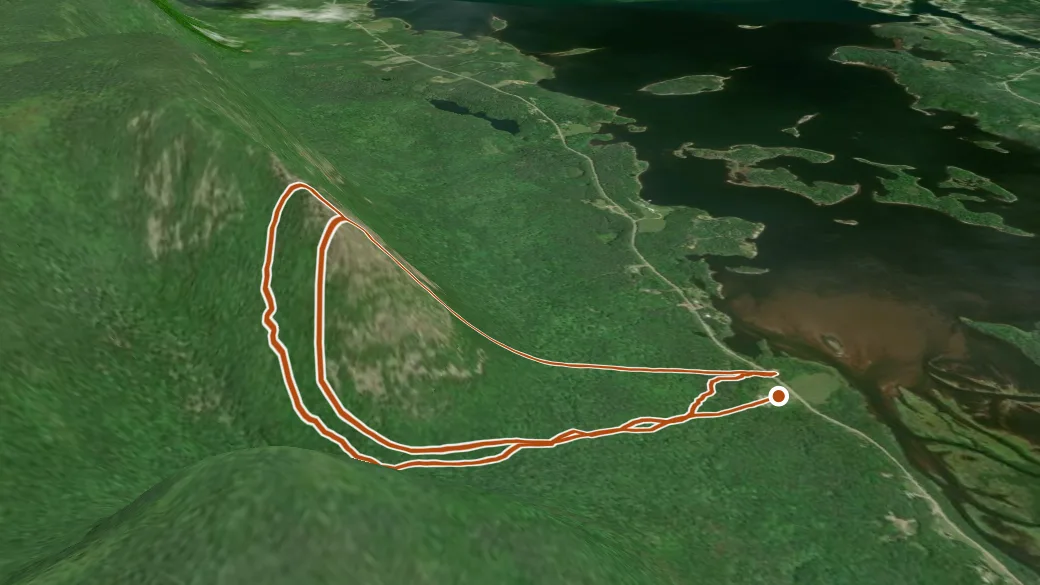 3-D terrain view of Theodore Fricker Mountain Trail