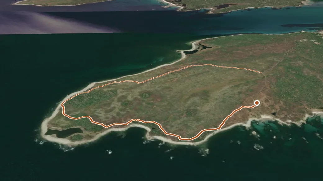 3-D terrain view of Port Joli Head Trail