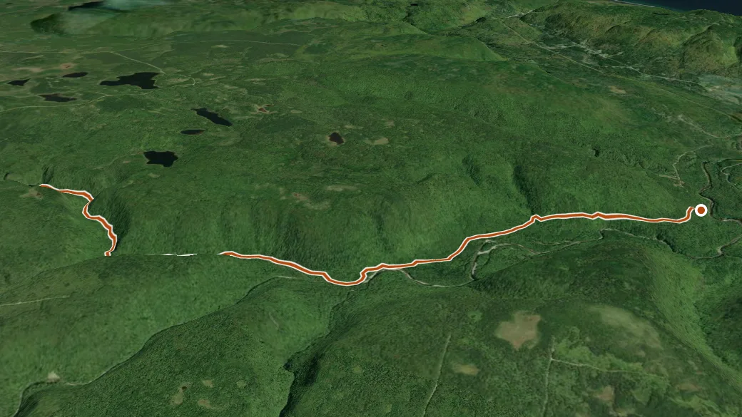 3-D terrain view of North-River-Falls-Trail