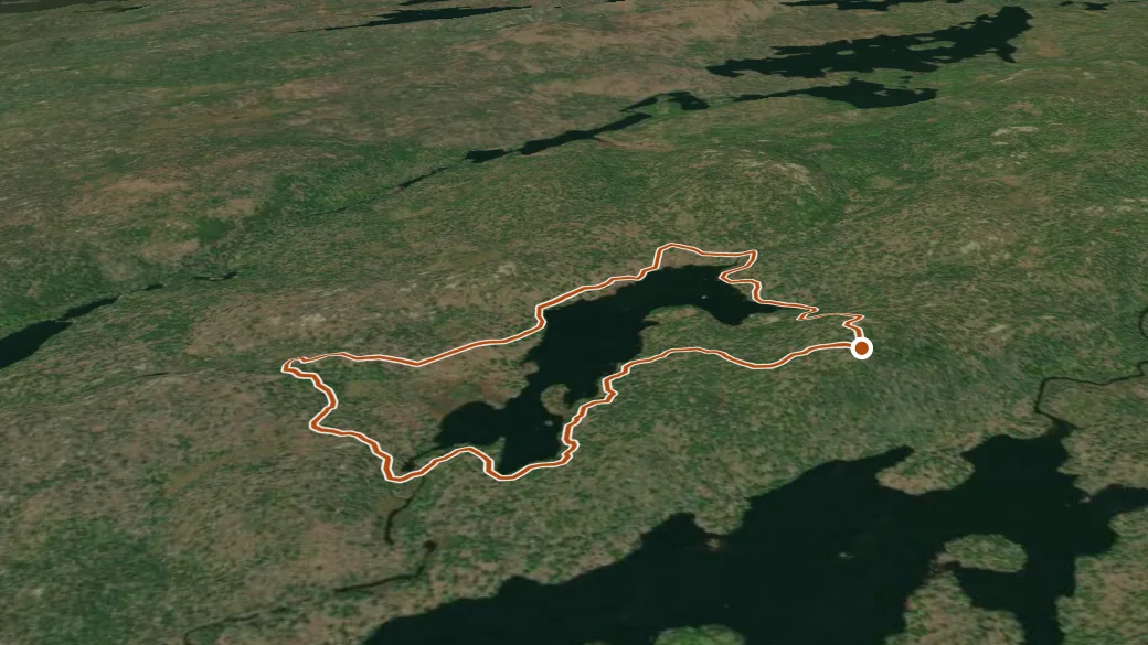 3-D terrain view of West Lake Loop