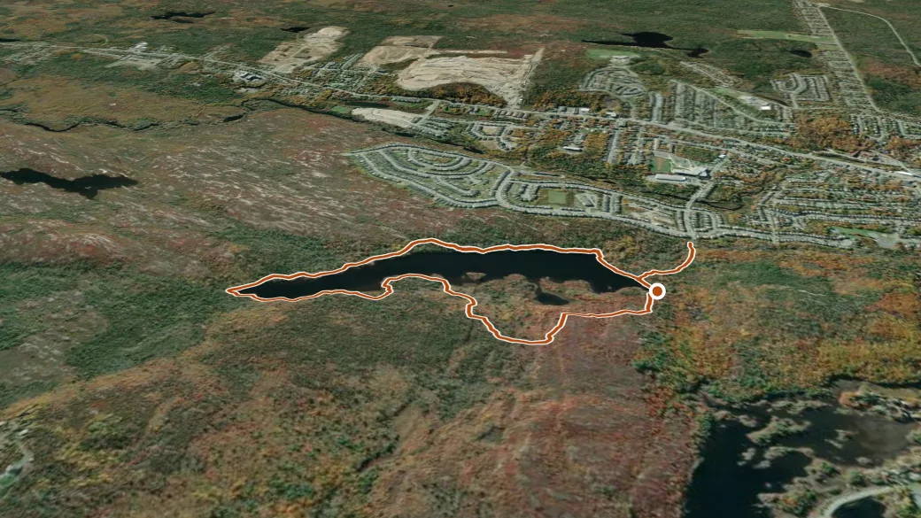 3-D terrain view of Colpitt Lake Trail