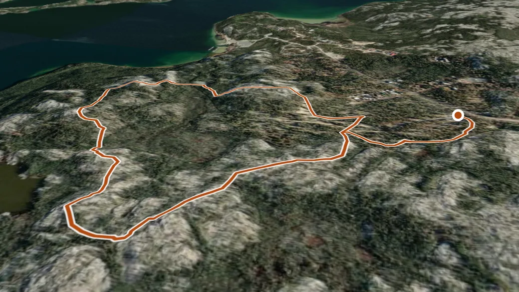 3-D terrain view of Prelude Lake Nature Trail