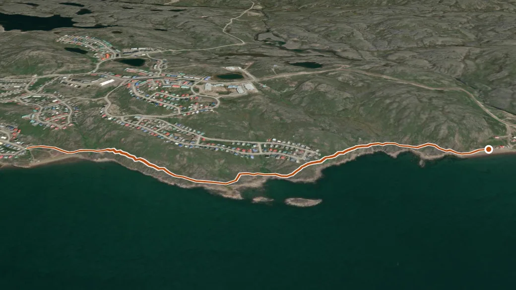 3-D terrain view of Apex Trail