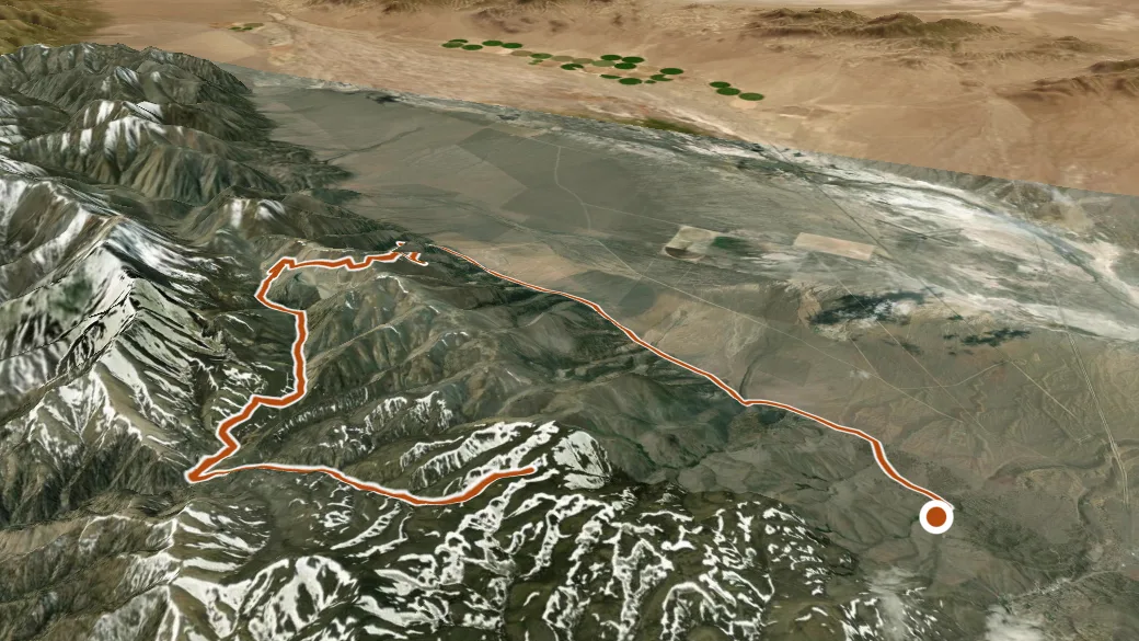 3-D terrain view of Gold Venture Loop
