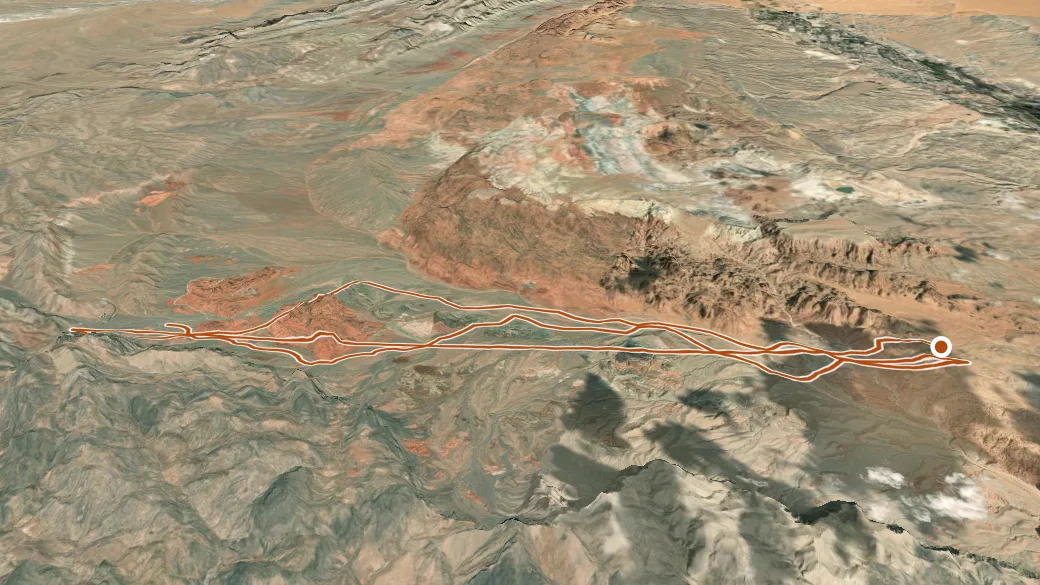 3-D terrain view of Old Arrowhead Rd