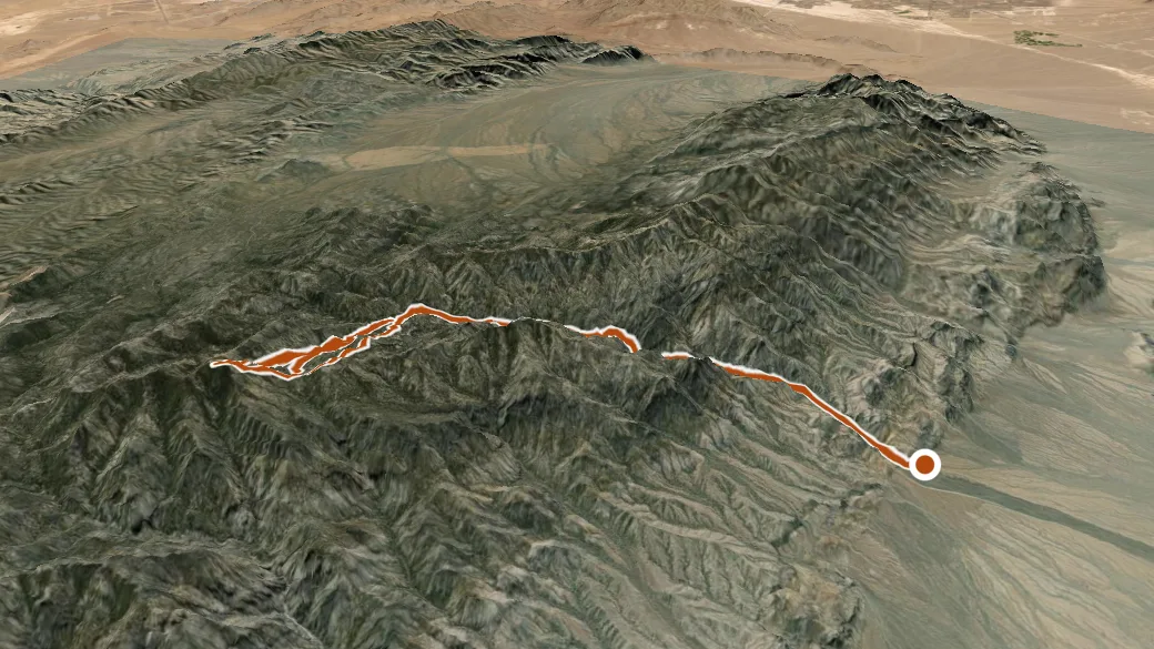 3-D terrain view of Hidden Forest Trail