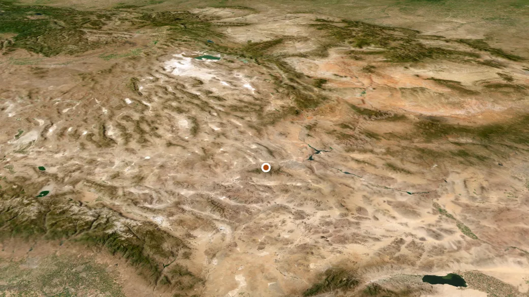 3-D terrain view of Mud Springs