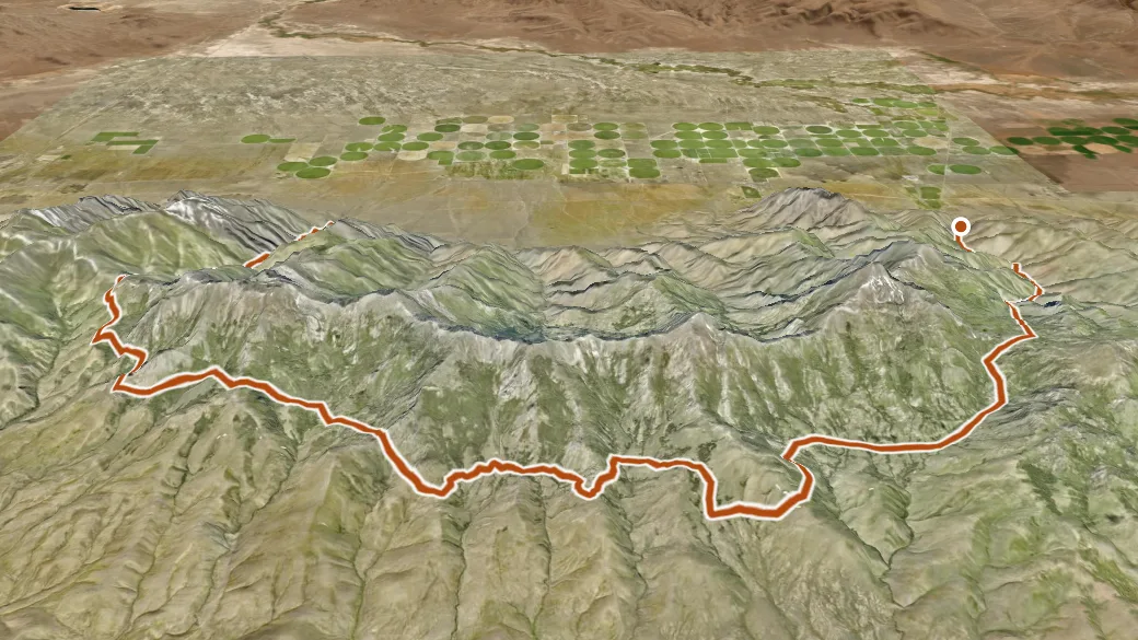 3-D terrain view of Summit Trail