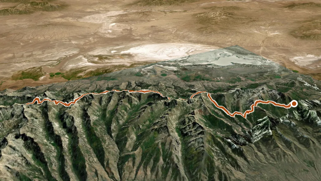 3-D terrain view of Ruby Crest National Recreation