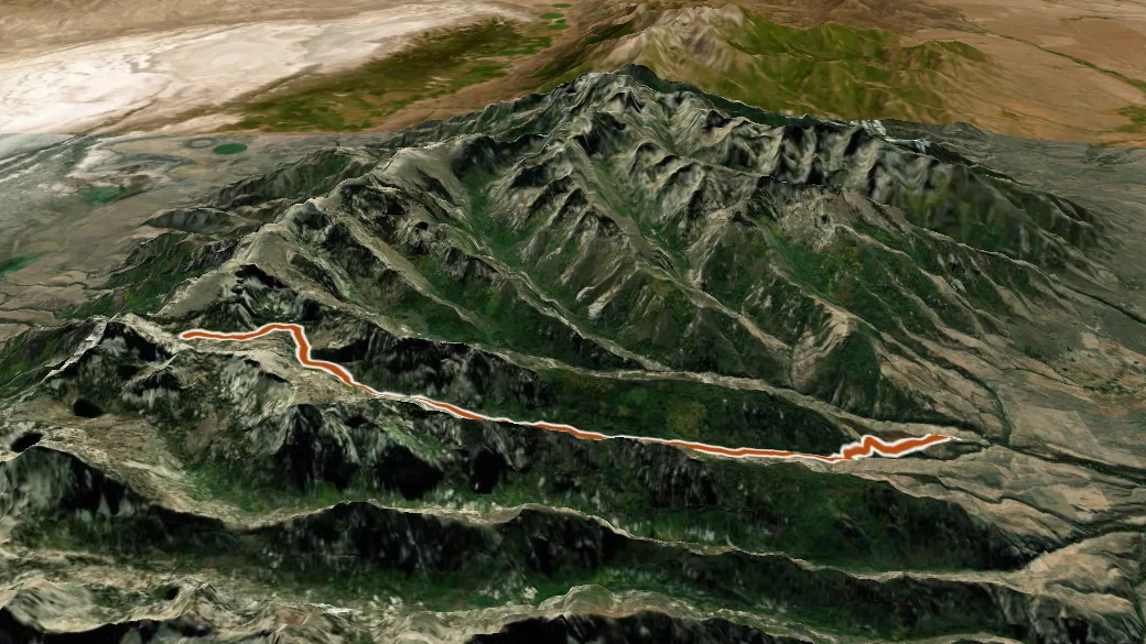 3-D terrain view of North Furlong
