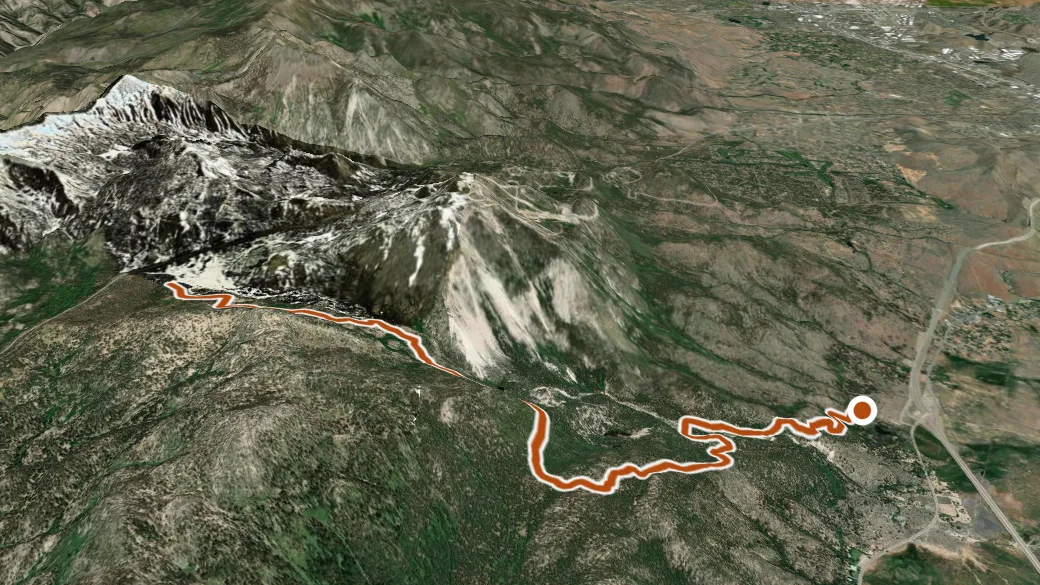 3-D terrain view of Ophir Creek