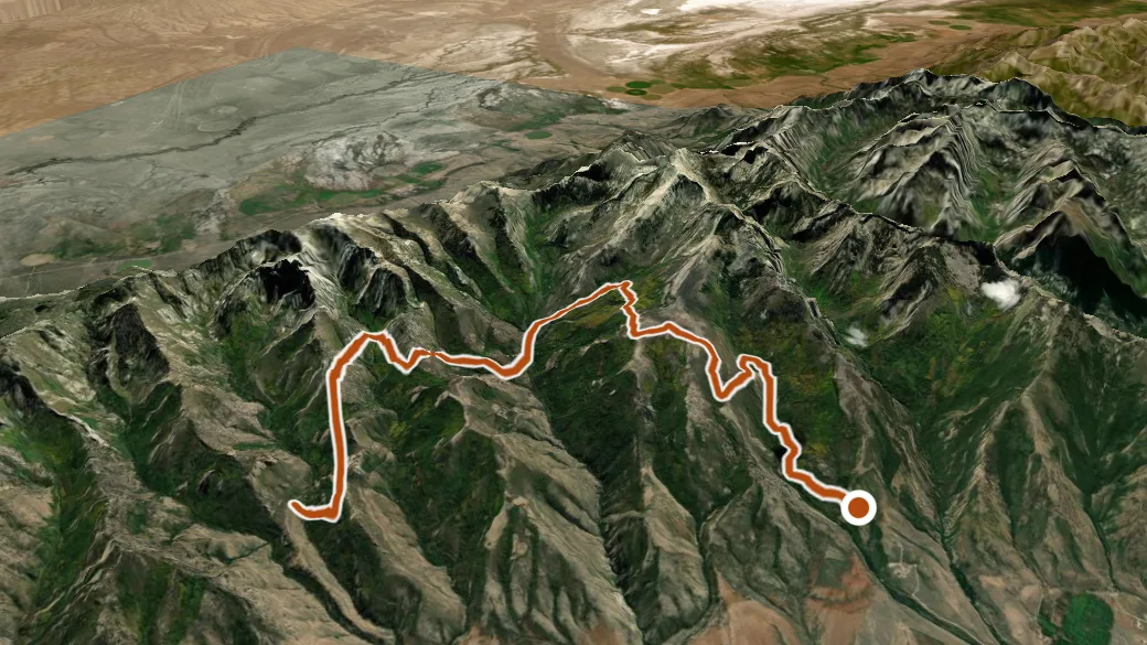 3-D terrain view of Conrad Creek