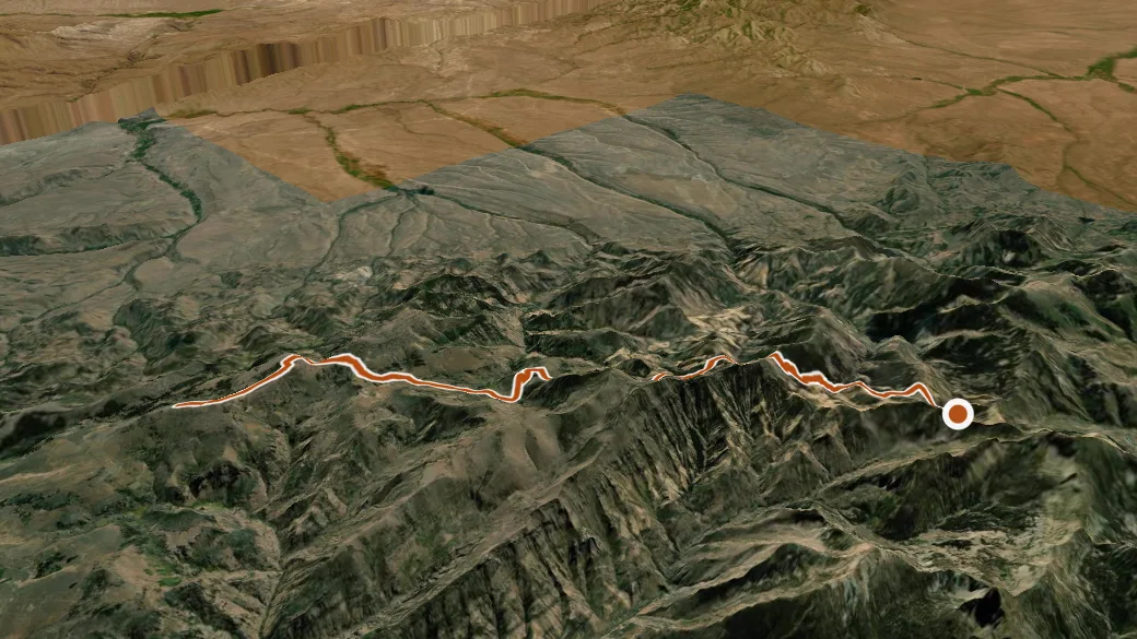 3-D terrain view of Gods Pocket Peak