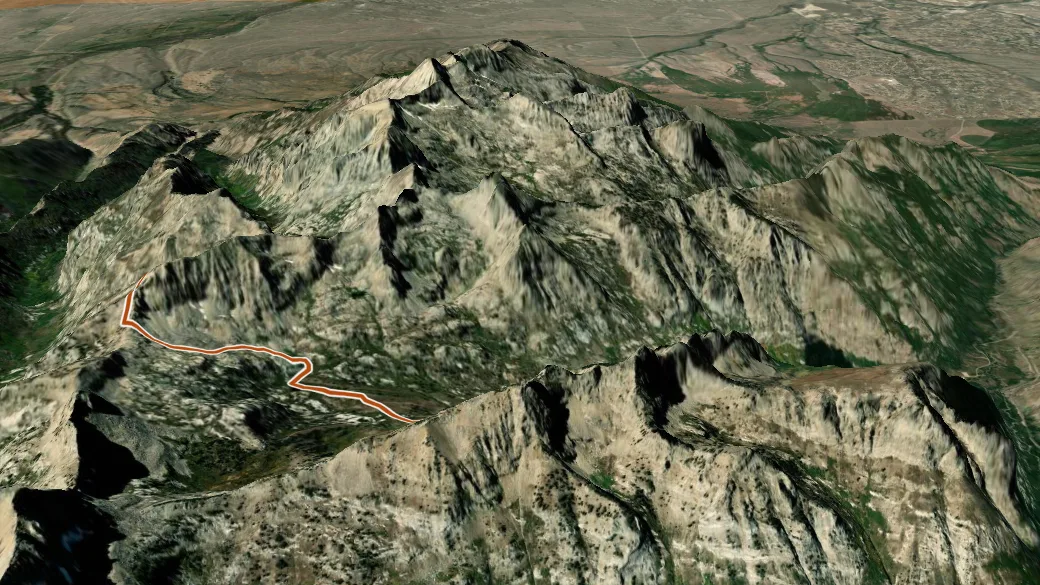 3-D terrain view of Right Fork Lamoille